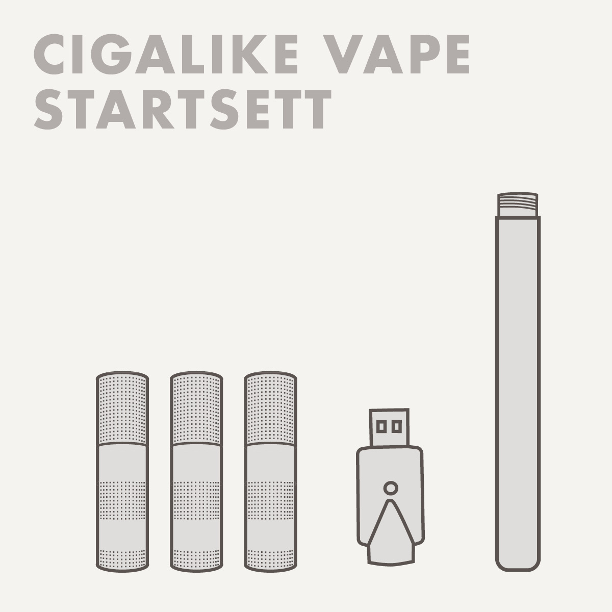 Ezee oppladbare vape Hvit - Tobakk Nikotinfri